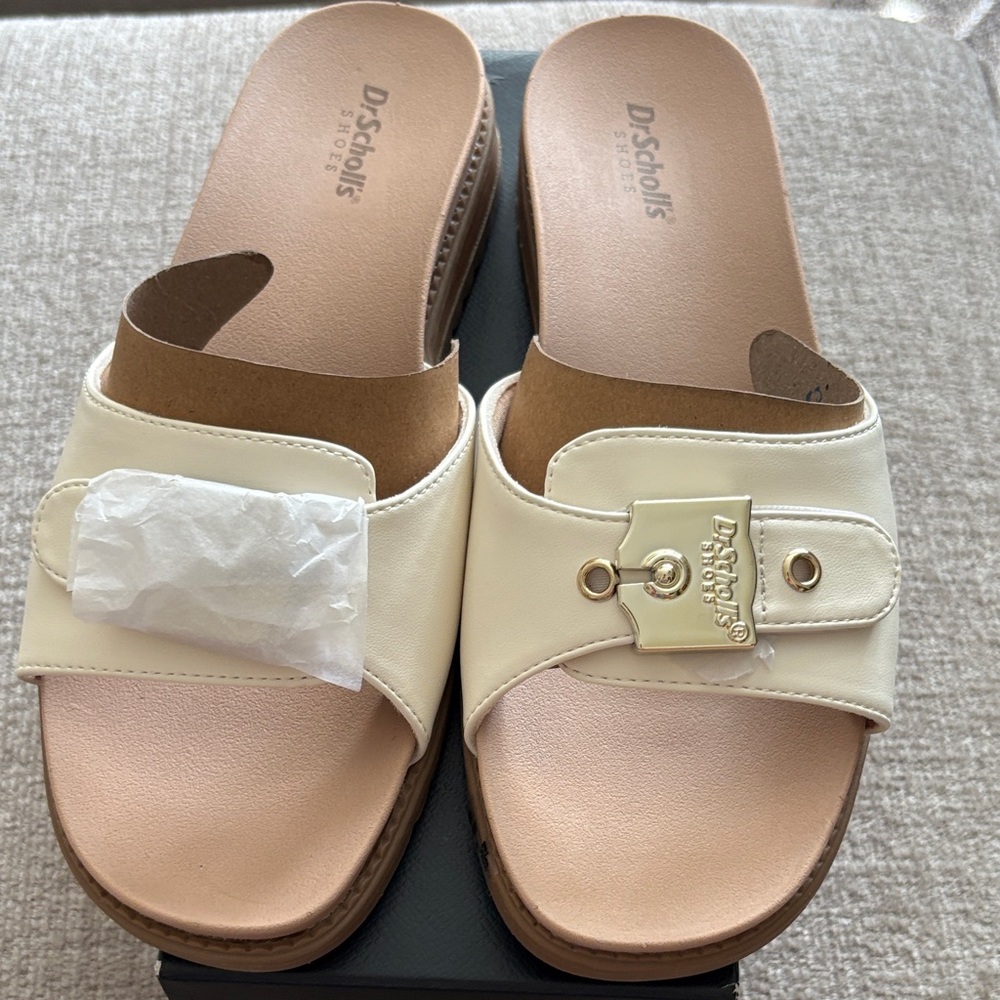 Dr. Scholl's Cream and Tan Mules for Women